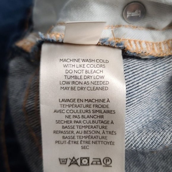 Anthropologie Pilcro The Vintage Straight Jeans Sz 27 Distressed Dark Wash NWOT - Picture 10 of 12